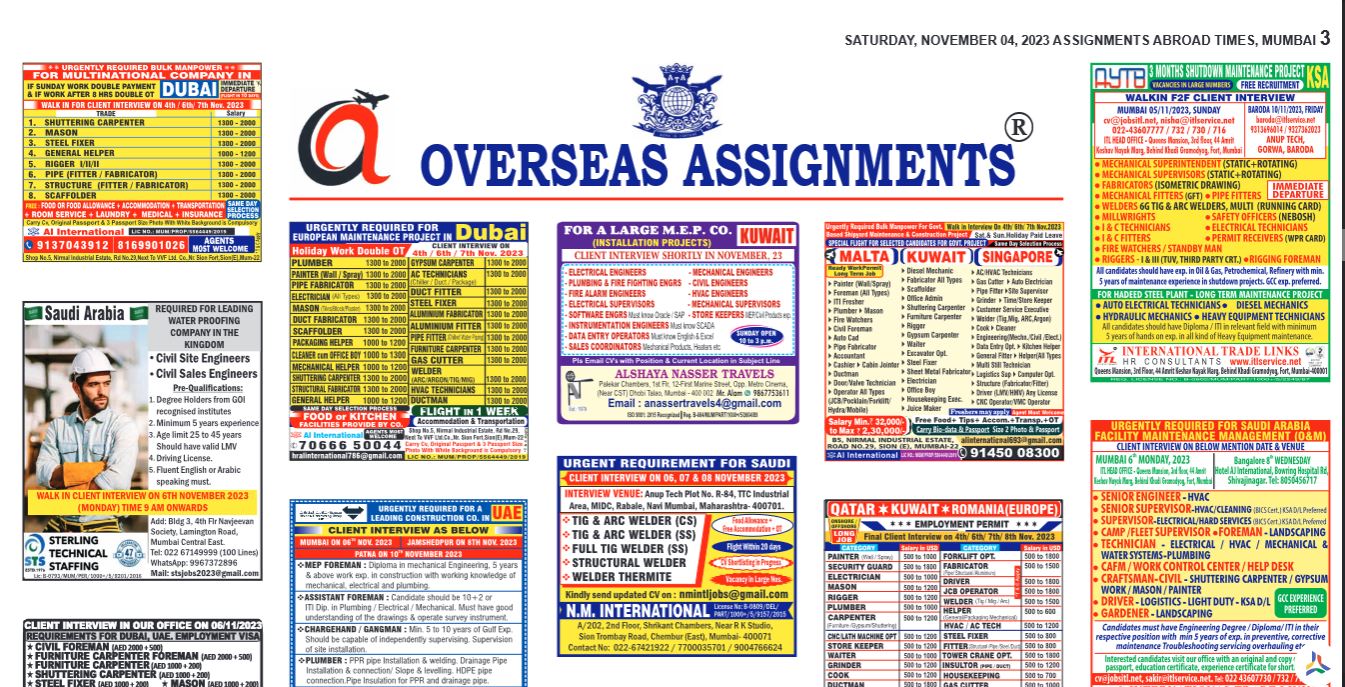 assignment abroad times 04th Nov 2023