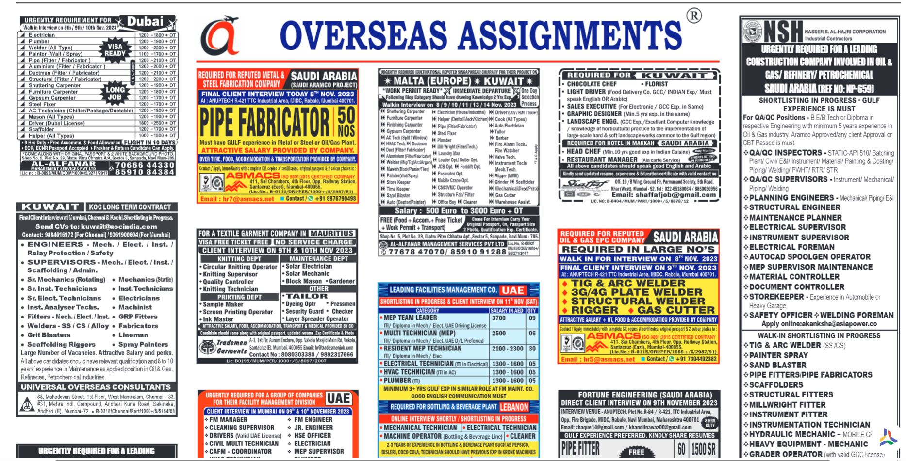 assignment abroad times 08th November 2023