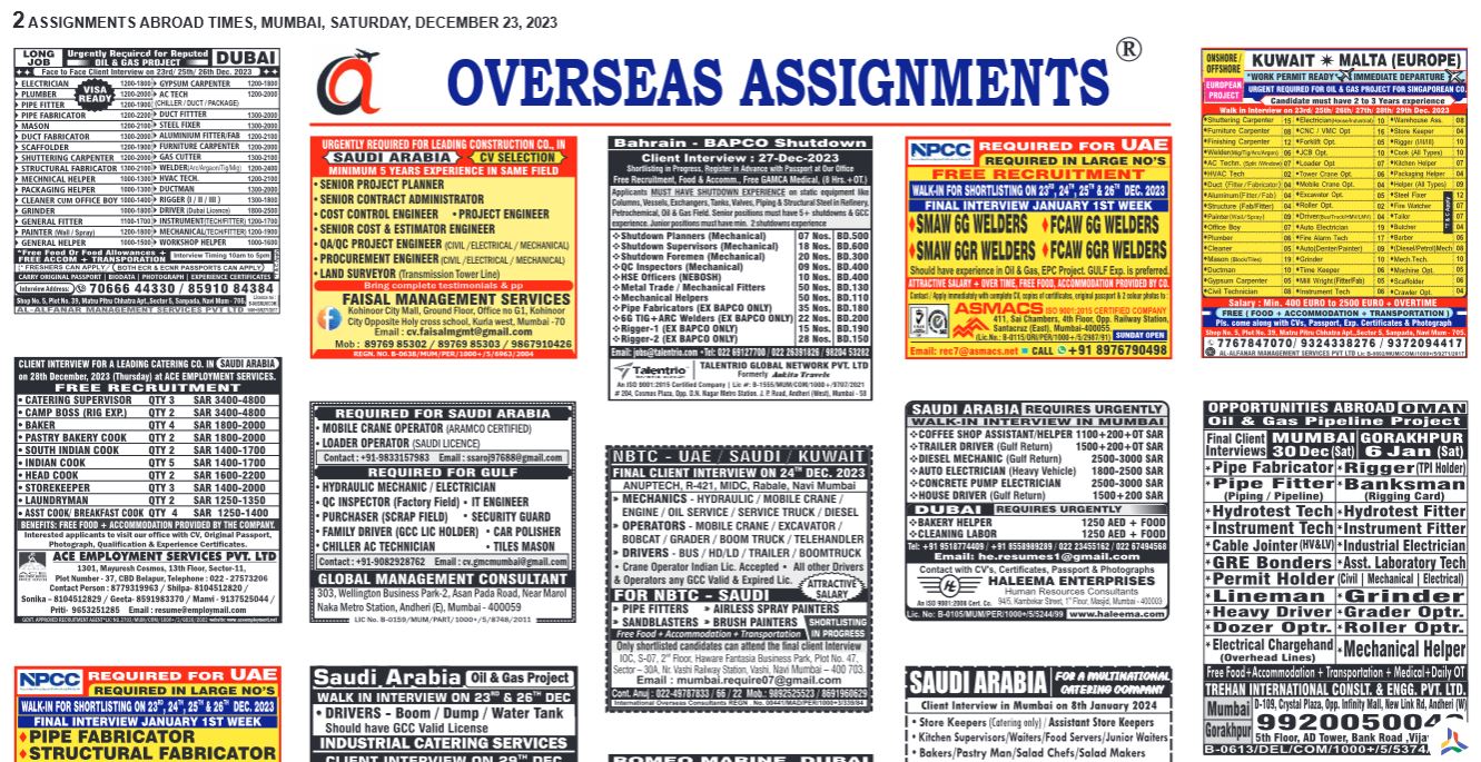 assignment abroad times job