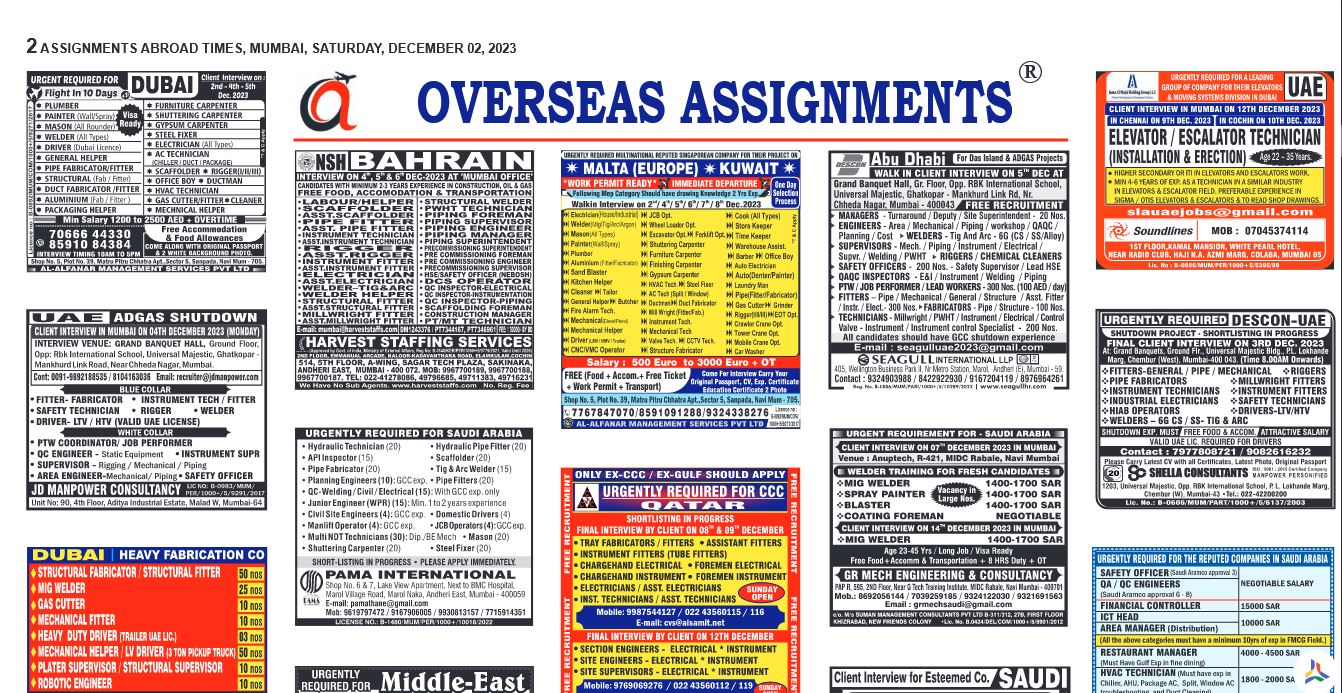 assignment abroad times 02nd december 2023