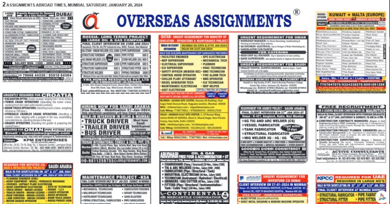 assignment abroad times 20th January 2024