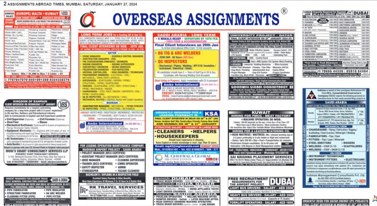 assignment abroad times 27th January 2024