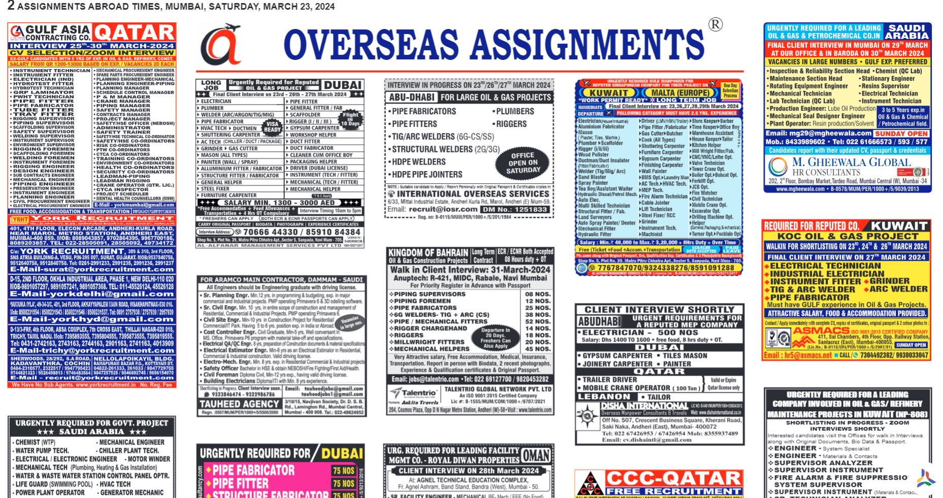 assignment abroad times 23rd March 2024 download