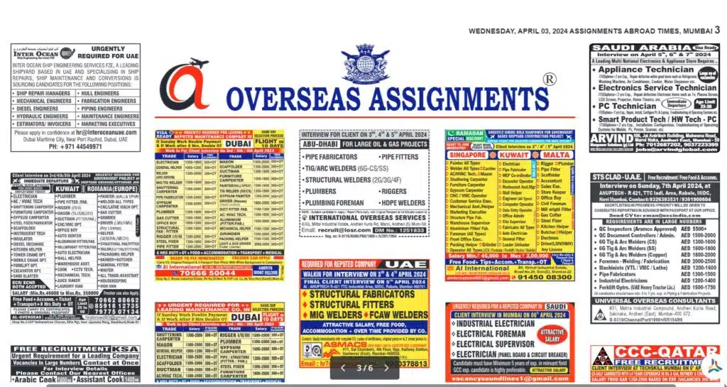 assignment abroad times 03rd April 2024 download