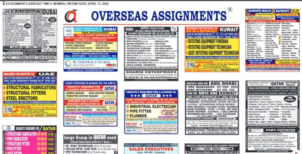 assignment abroad times 17th April 2024 download