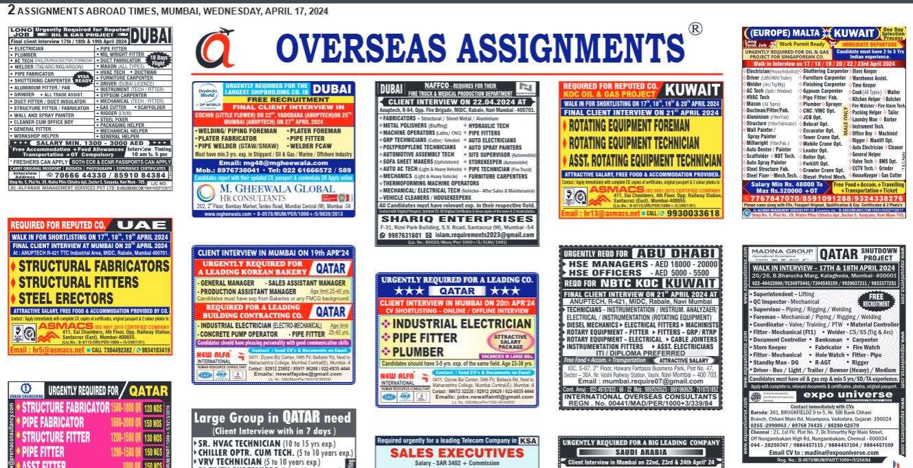 assignment abroad times 17th April 2024 download
