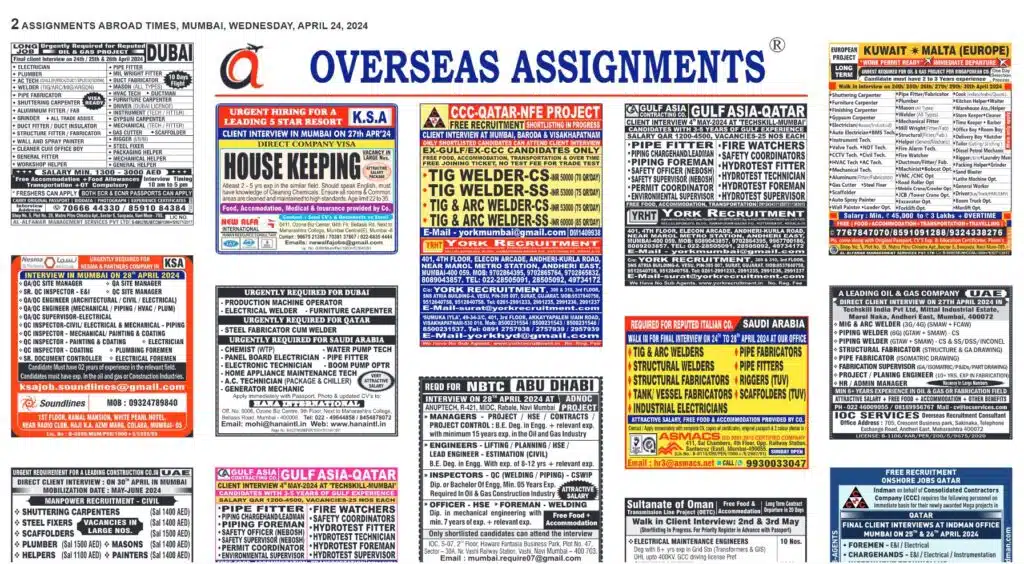 Assignment Abroad Times 25th April 2024