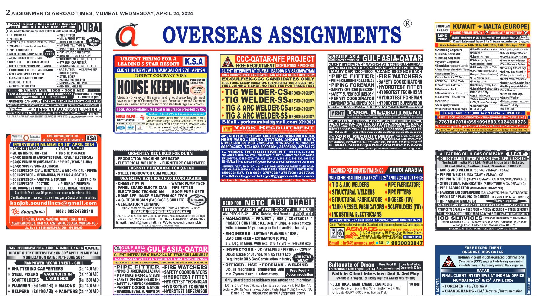 Assignment Abroad Times 25th April 2024