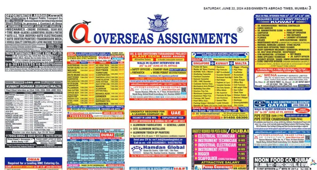 assignment abroad times 22nd June 2024