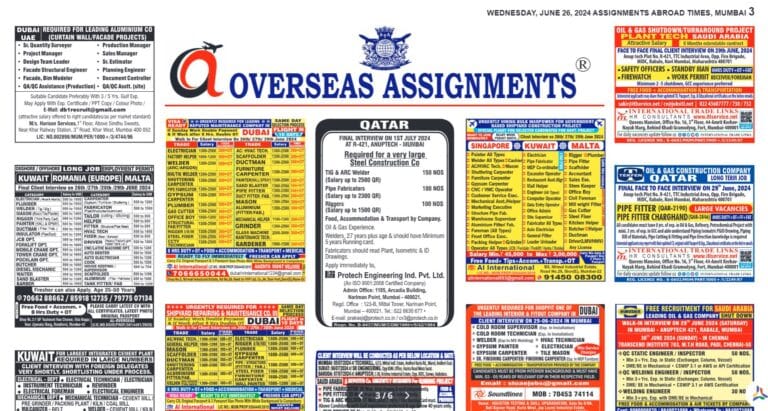 assignment abroad times 26th June 2024