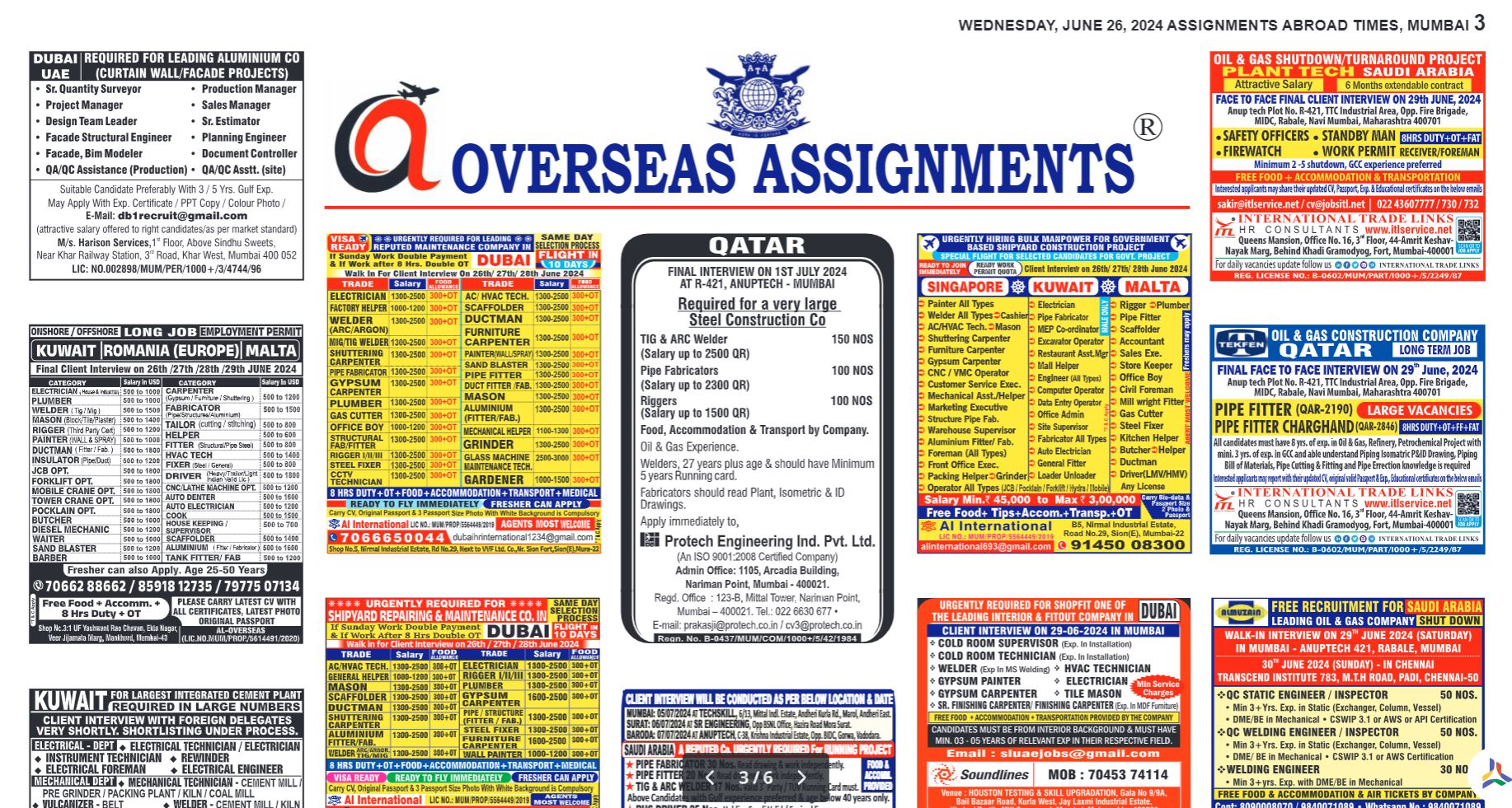 assignment abroad times 26th June 2024