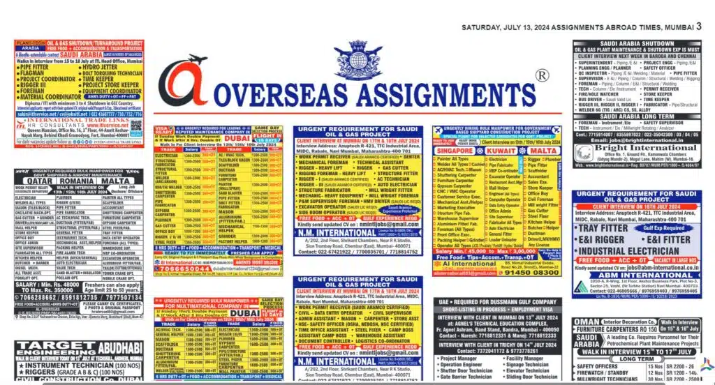 assignment abroad times 13th July 2024