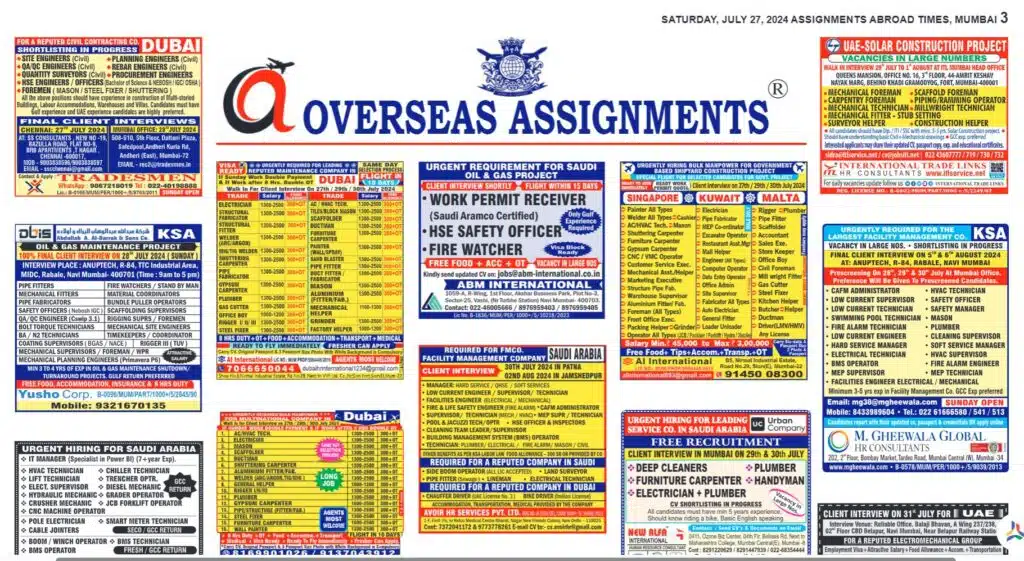 Assignment Abroad Times 27th July 2024