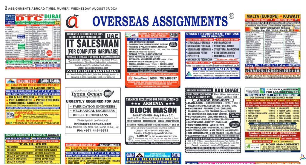 assignment abroad times 07th August 2024