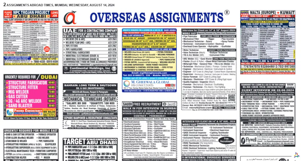 assignment abroad times 14th August 2024