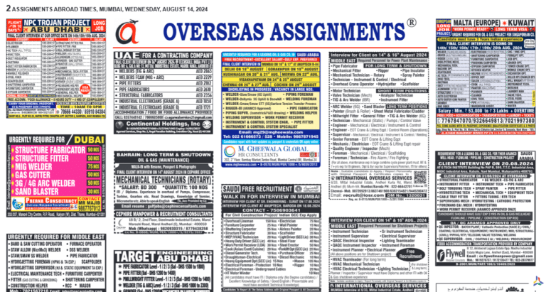 assignment abroad times 14th August 2024