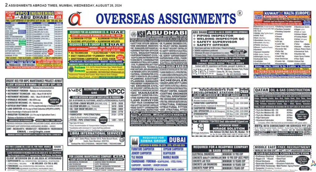 Assignment Abroad Times 28th August 2024