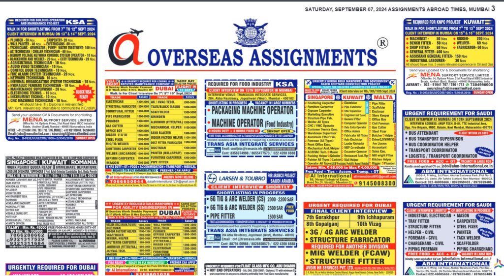 assignment abroad times 07th September 2024