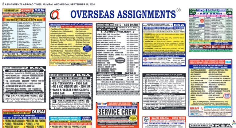 assignment abroad times 18th September 2024