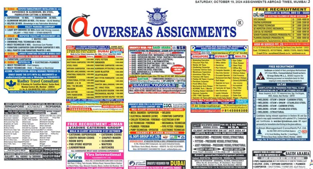 assignment abroad times 19th October 2024