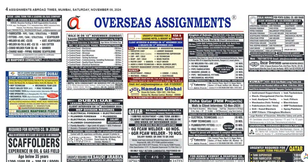 assignment abroad times 09th November 2024