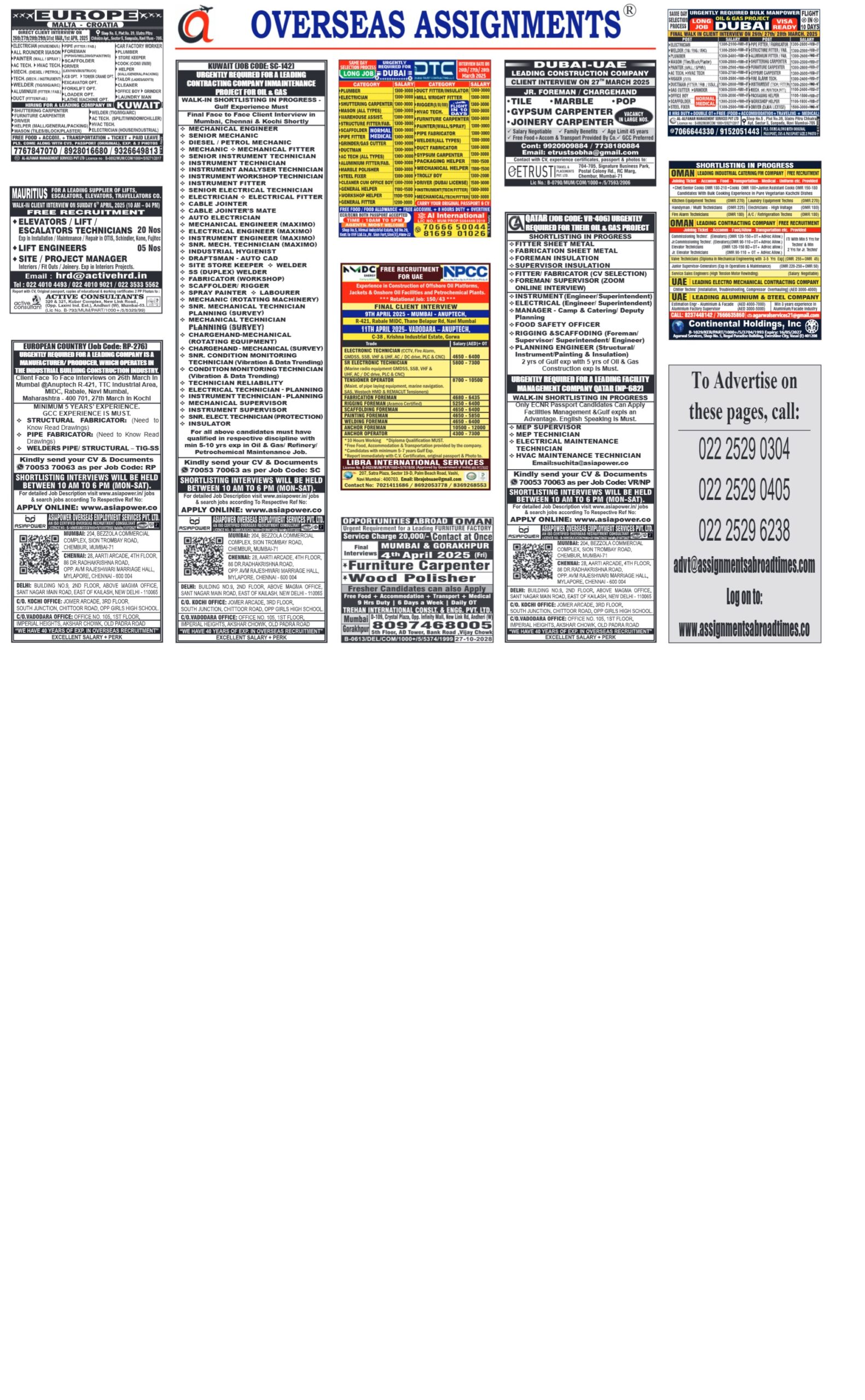 assignment abroad times 26th March 2025
