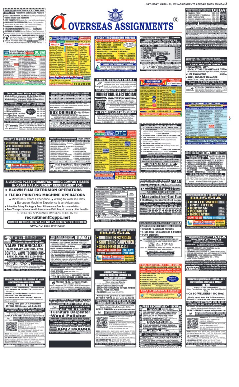 assignment abroad times 29th March 2025