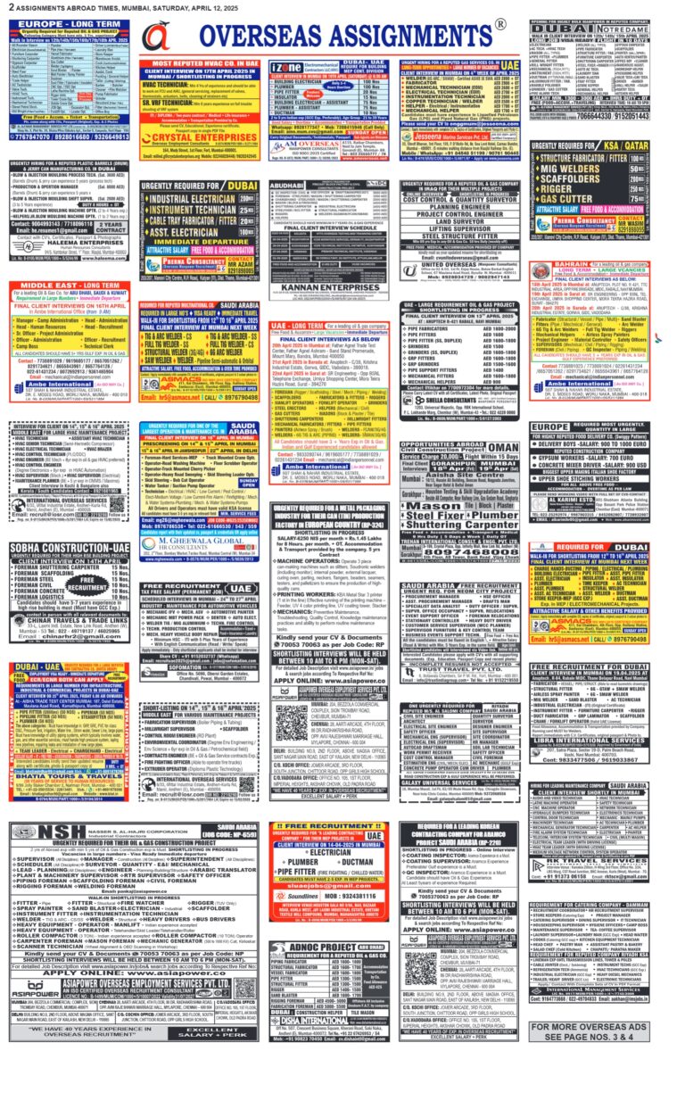 assignment abroad times 12th April 2025