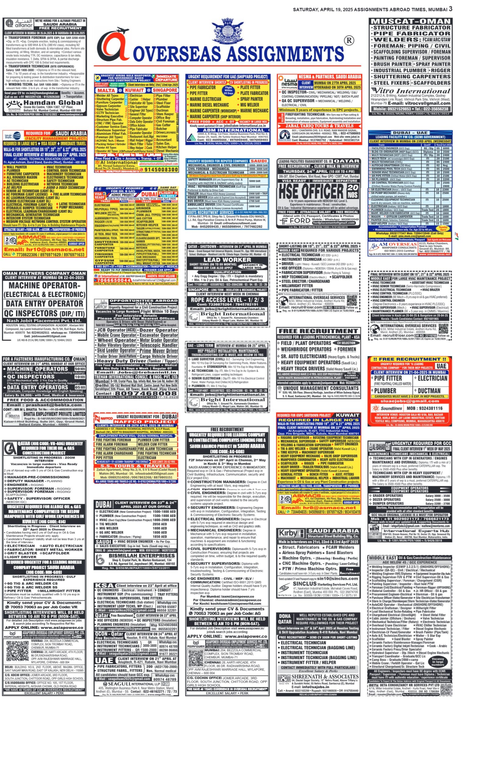 assignment abroad times 31st May 2025