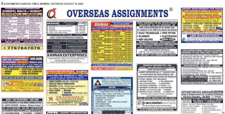 assignment abroad times 16th August 2025