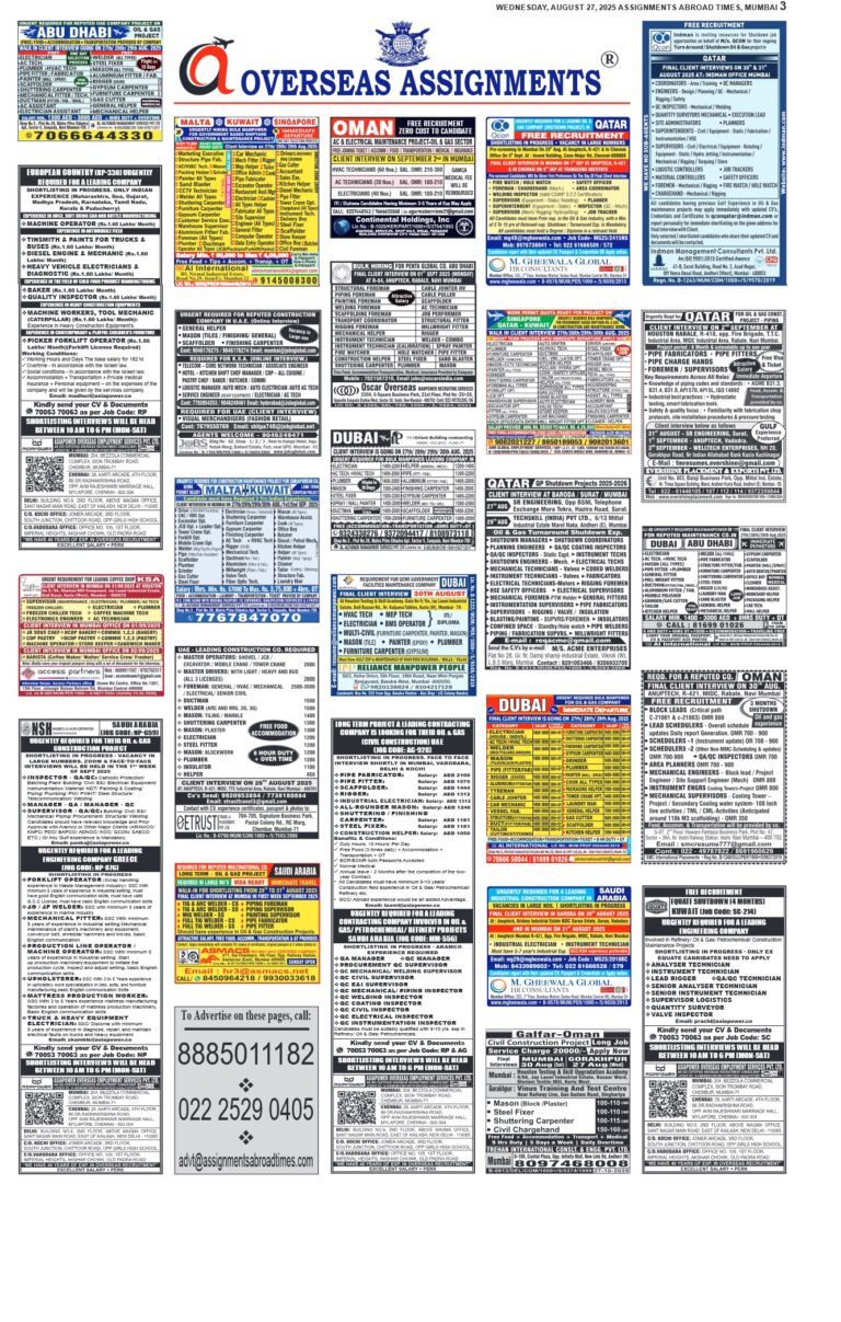 assignment abroad times 27th August 2025