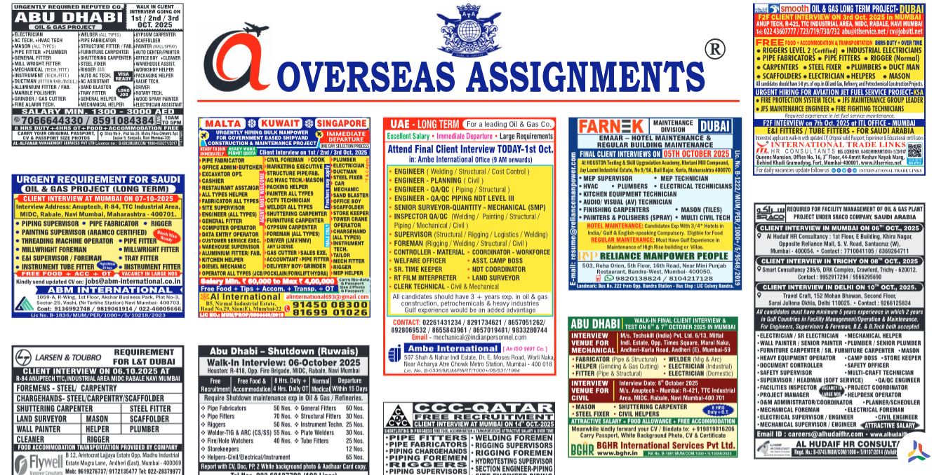 assignment abroad times 03rd December 2025
