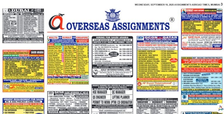 assignment abroad times 10th Sept 2025