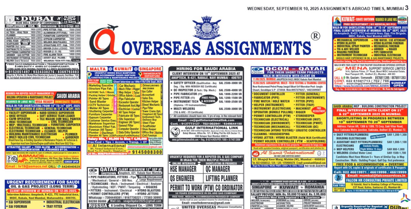 assignment abroad times 10th Sept 2025
