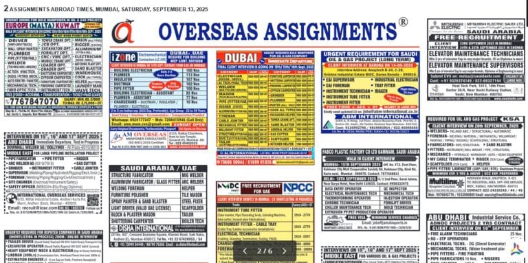 assignment abroad times 13th Sept 2025