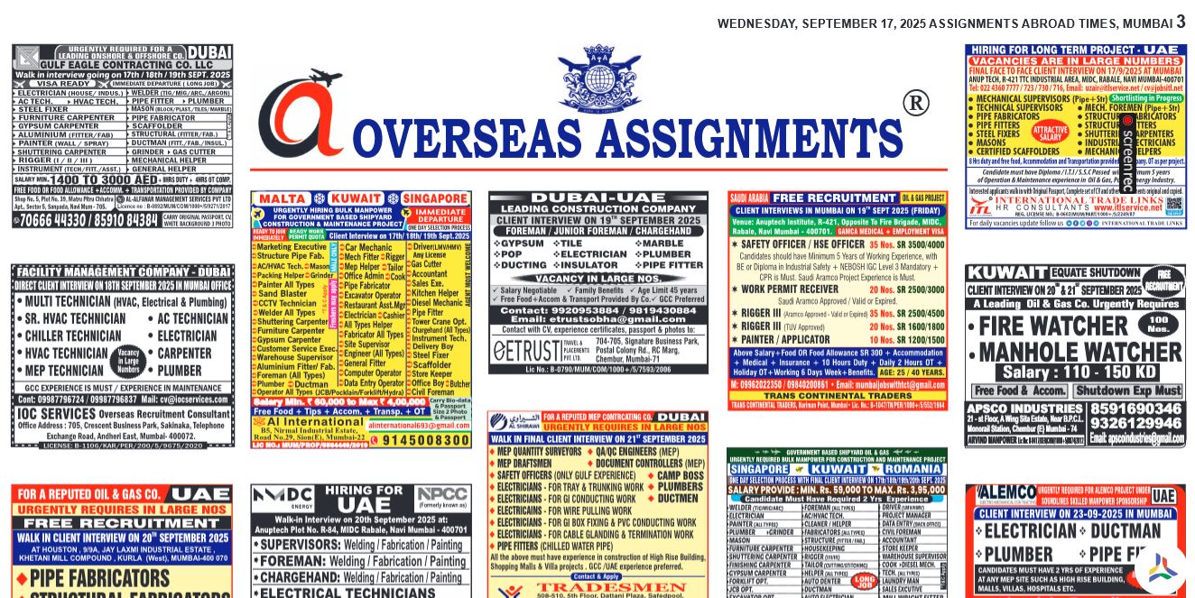 assignment abroad times 17th Sept 2025